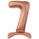 rose gold Number 7 foil balloon with base 74 cm