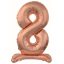 Number Rose Gold Number 8 Foil Balloon with Base 74 cm