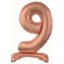 Number Rose Gold Number 9 foil balloon with base 74 cm