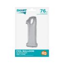 Number Silver Silver Number 1 Foil Balloon 76 cm