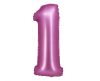 Satin Pink, Pink number 1 foil balloon 76 cm