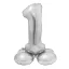Number Silver Silver number 1 foil balloon with base, 72 cm