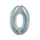 Holographic Silver, Silver number 0 foil balloon 76 cm