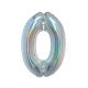 Number Holographic Silver, Silver Number 0 Foil Balloon 76 cm
