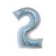 Number Holographic Silver foil balloon number 2, 76 cm