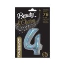 Number Holographic Silver, Silver Number 4 Foil Balloon 76 cm