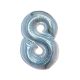 Number Holographic Silver Number 8 Foil Balloon 76 cm