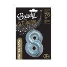 Number Holographic Silver Number 8 Foil Balloon 76 cm
