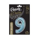 Number Holographic Silver Number 9 Foil Balloon 76 cm