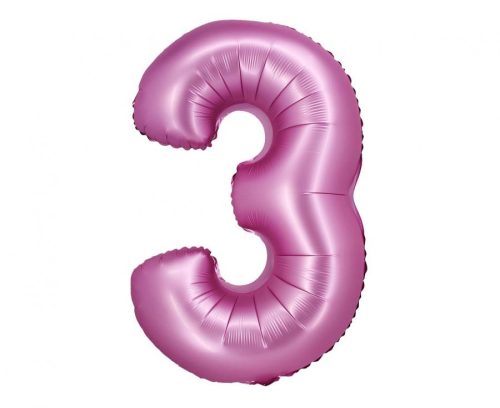 Satin Pink, Pink Number 3 foil balloon 76 cm