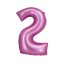 Number Satin Pink, Pink Number 2 Foil Balloon 76 cm