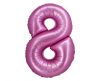 Satin Pink, Pink Number 8 foil balloon 76 cm