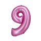 Satin Pink, Pink Number 9 foil balloon 76 cm