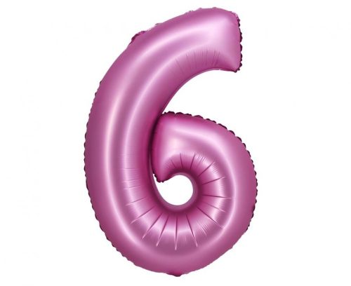 Satin Pink, Pink Number 6 foil balloon 76 cm