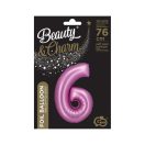 Number Satin Pink Pink Number 6 Foil Balloon 76 cm