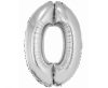 Number Silver Silver number 0 foil balloon 76 cm