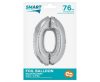 Number Silver Silver number 0 foil balloon 76 cm