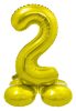 Gold 2 Gold number foil balloon with base 72 cm