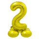 Gold 2 Gold number foil balloon with base 72 cm