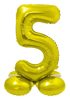 Gold 5 Gold number foil balloon with base 72 cm