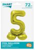 Gold 5 Gold number foil balloon with base 72 cm