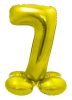 Gold 7 Gold number foil balloon with base 72 cm