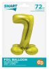 Gold 7 Gold number foil balloon with base 72 cm