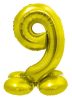 Gold 9 Gold number foil balloon with base 72 cm