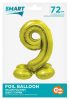 Gold 9 Gold number foil balloon with base 72 cm