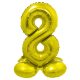 Gold 8 Gold number foil balloon with base 72 cm
