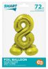 Gold 8 Gold number foil balloon with base 72 cm