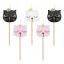 Animals Eyelash Cat Cake Candle Set, 5 Pieces