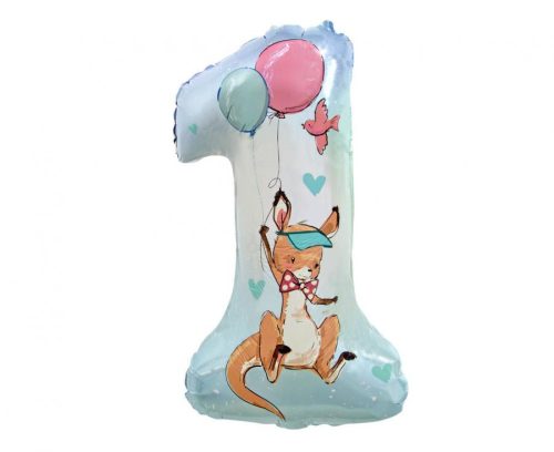 Happy Birthday Kangaroo, Kangaroo number 1 foil balloon 77 cm