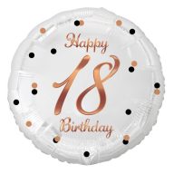   Happy Birthday B&C White Happy Birthday 18 foil balloon 36 cm