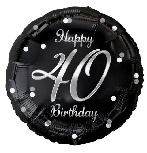 Happy Birthday 40 B&C Silver foil balloon 36 cm