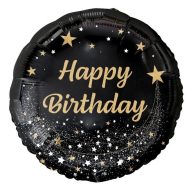 Happy Birthday Black Happy Birthday foil balloon 36 cm