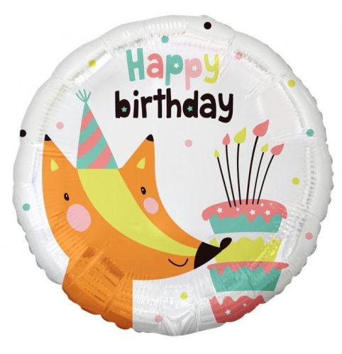 Fox Happy Birthday Fox foil balloon 36 cm