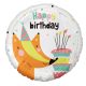 Fox Happy Birthday Fox foil balloon 36 cm