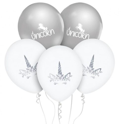 Unicorn silver air-balloon, balloon 5 pcs 12 inch (30cm)