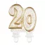 Colour Gold Gold glitter number 20 birthday candle
