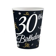   Happy Birthday B&C Happy Birthday 30 Paper Cups, 6 Pack, 200 ml