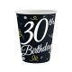 Happy Birthday 30 B&C paper cup 6 pcs 200 ml