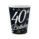 Happy Birthday 40 B&C paper cup 6 pcs 200 ml