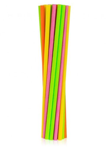 Colour Neon paper straw 24 pcs
