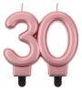 Colour Rose Gold Metallic cake candle, number candle 30