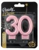 Colour Rose Gold Metallic cake candle, number candle 30