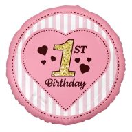 First Birthday Pink foil balloon 36 cm