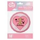 First Birthday Pink foil balloon 36 cm