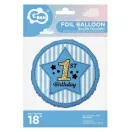 First Birthday Blue foil balloon 36 cm