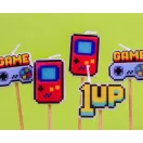 Gamer Game On Toy Cake Candle, 5-piece Candle Set